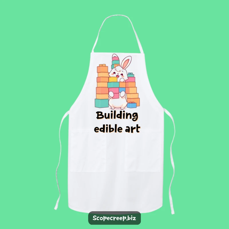 Funny Bunny Block Tower Apron: Kitchen Building & Fun Gift
