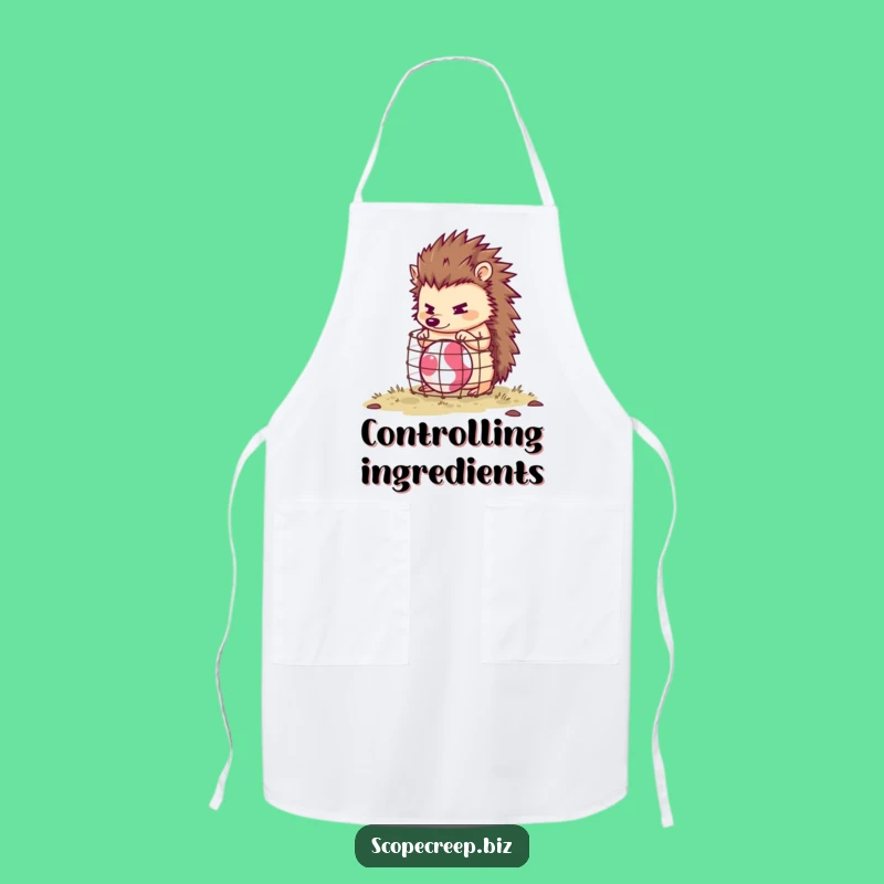 Funny Hedgehog Project Apron: Hilarious Kitchen Helper for Determined Cooks