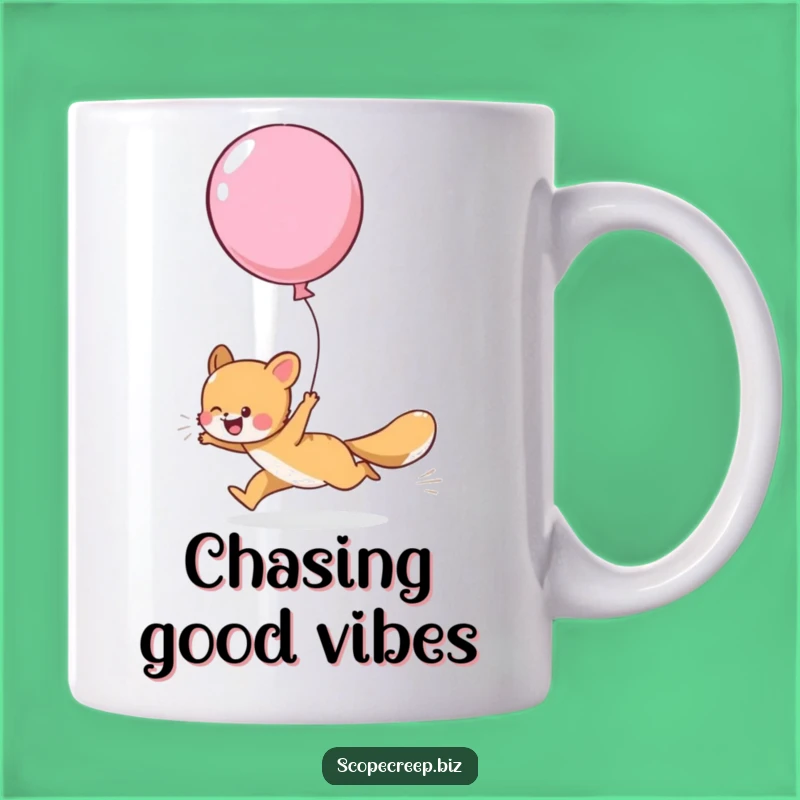 Funny Animal Balloon Chase Mug: Joyful & Hilarious Gift for Playful Souls