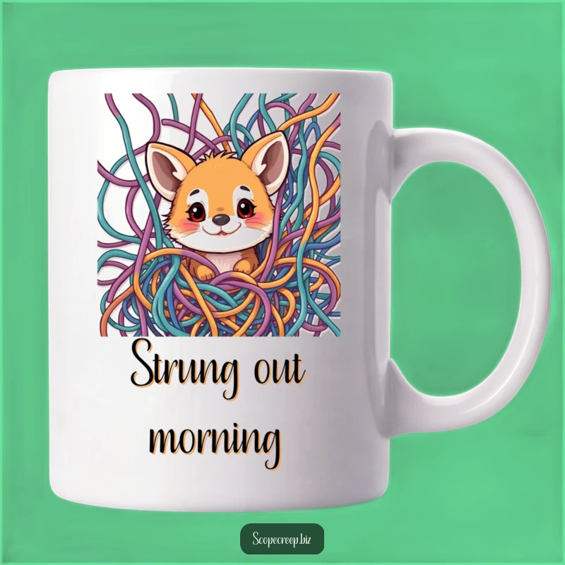 Funny Animal Thread Mess Mug: Quirky & Hilarious Gift for Curious Minds