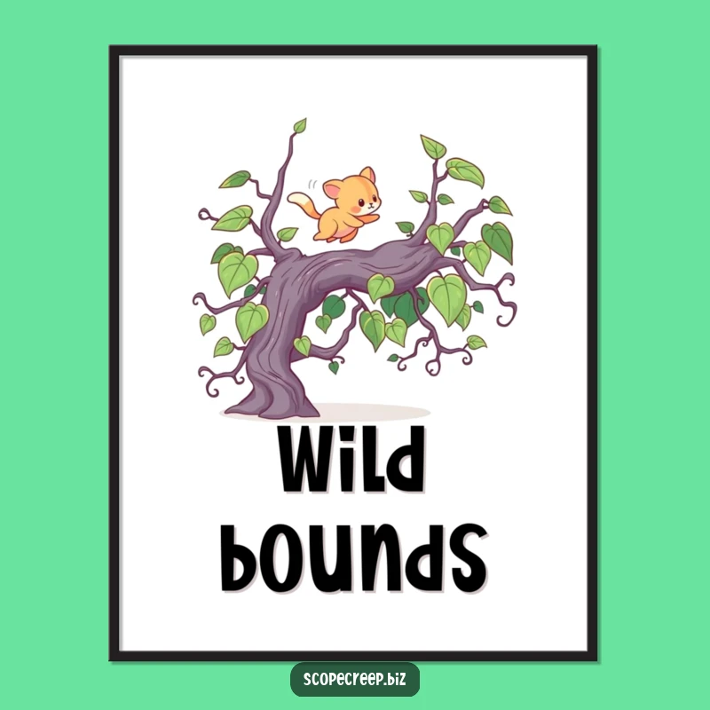 Funny Energetic Animal Poster: Leap into Adventure and Joy