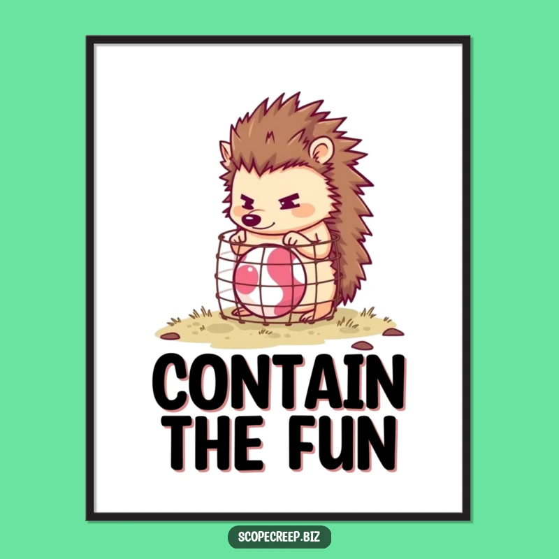 Funny Hedgehog Triumph Poster: Hilarious Wall Art for Motivated Spaces