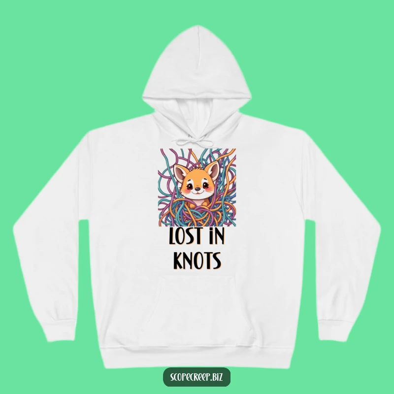 Funny Animal Thread Tangle Hoodie: Cozy & Hilarious Gift for Creative Souls