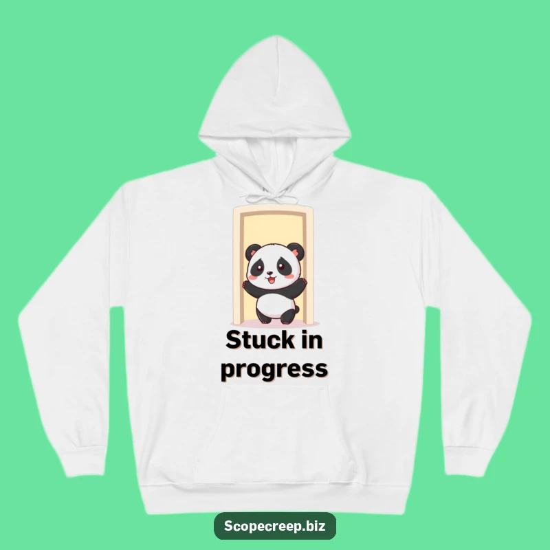 Funny Panda Squeezed In Hoodie: Cozy & Hilarious Gift for Comfort Lovers