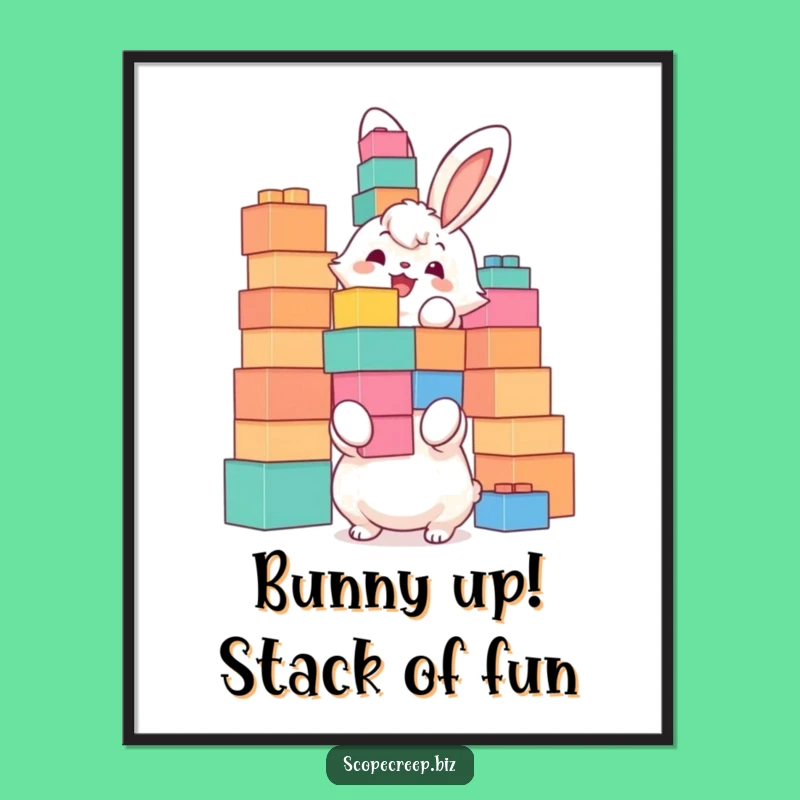 Free Printable Wall Art: Bunny's Balancing Act Downloadable Decor