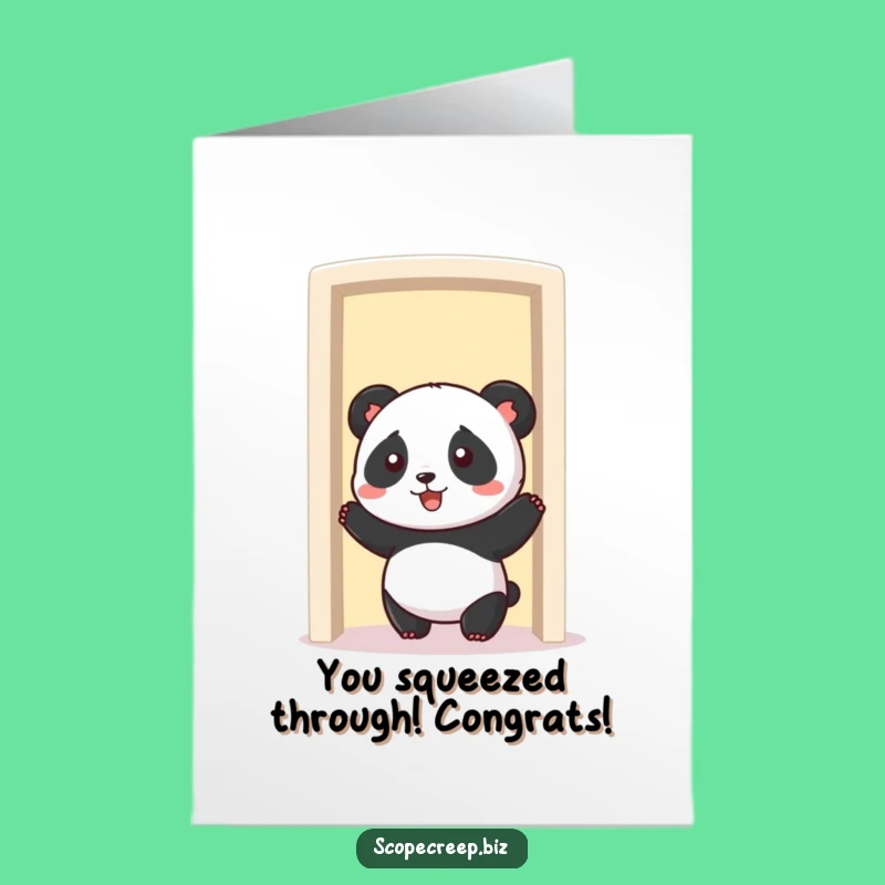 Free Printable Congrats Card: Panda Stuck, Humorous Downloadable Gift for Big News