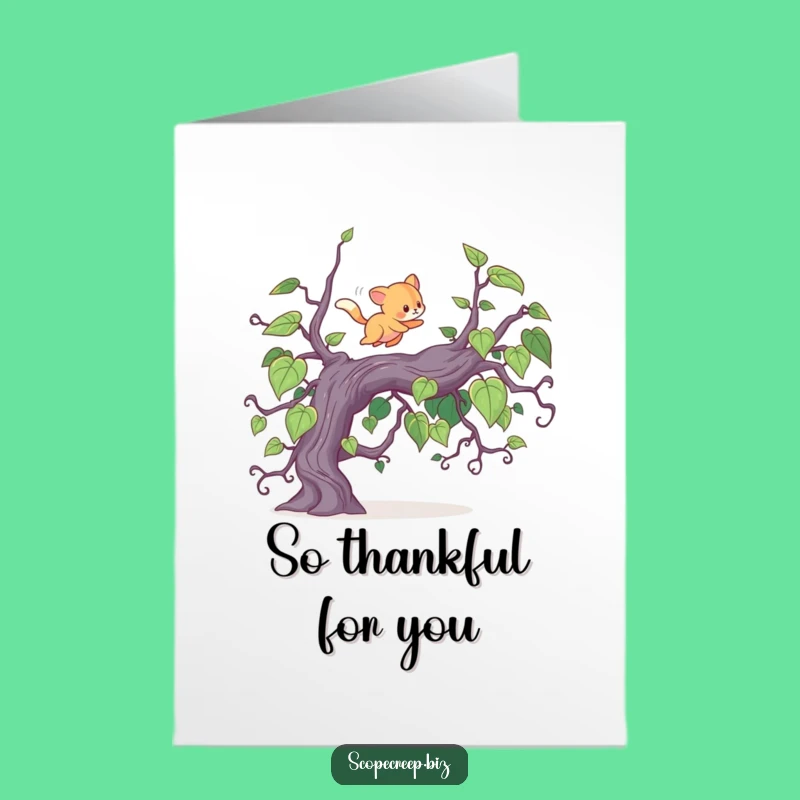 Free Printable Thank You Card: Energetic Animal Jumping Vines, Funny Downloadable Gift