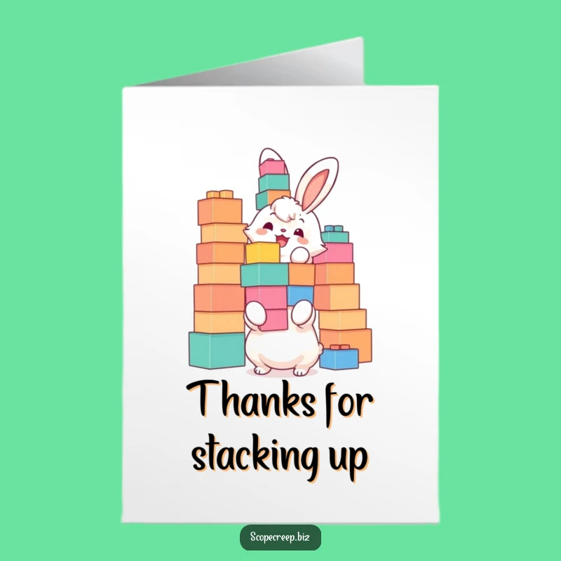 Free Printable Thank You Card: Bunny's Block Thanks Funny Downloadable Gift