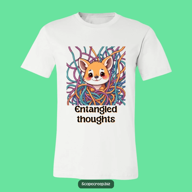 Funny Animal Thread Peek Tee: Witty & Hilarious Gift for the Intrigued