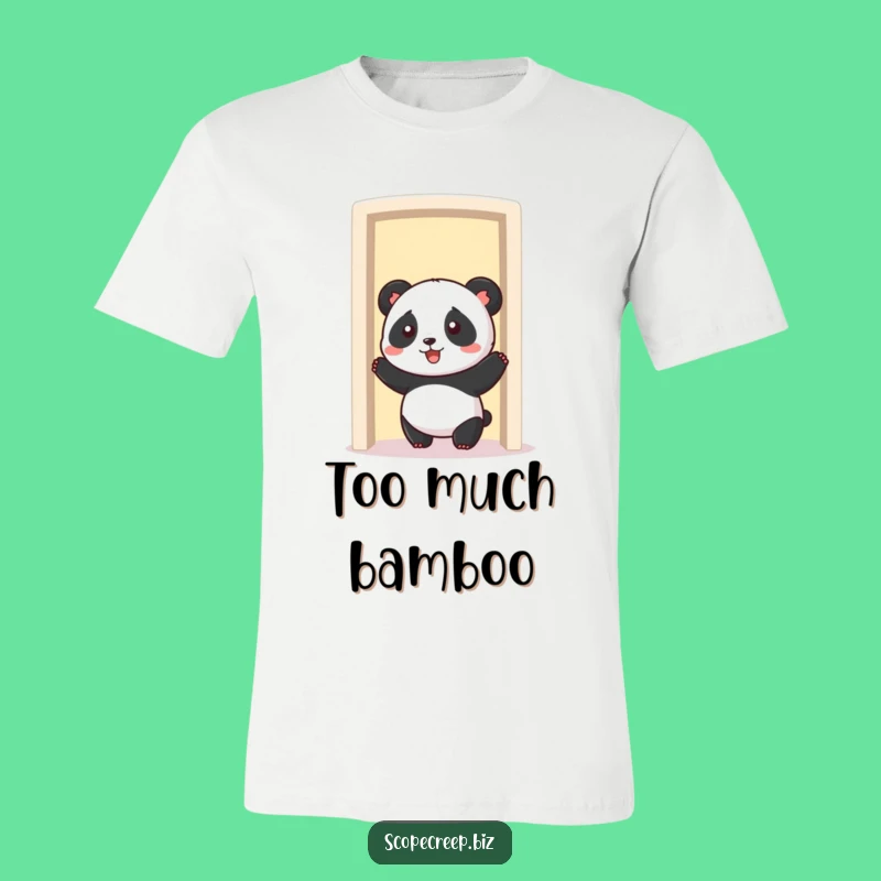Funny Panda Doorway Struggle T-Shirt: Hilarious Tee for Tight Spots