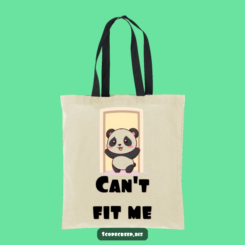 Funny Panda Doorway Tote Bag: Hilarious Carry-All for Everyday Adventures